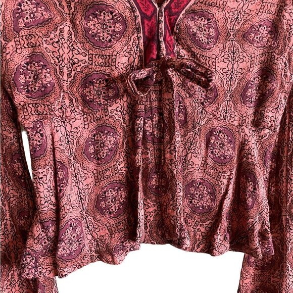 FREE PEOPLE Time of Your Life Top Coral Combo Size Small - Picture 6 of 7